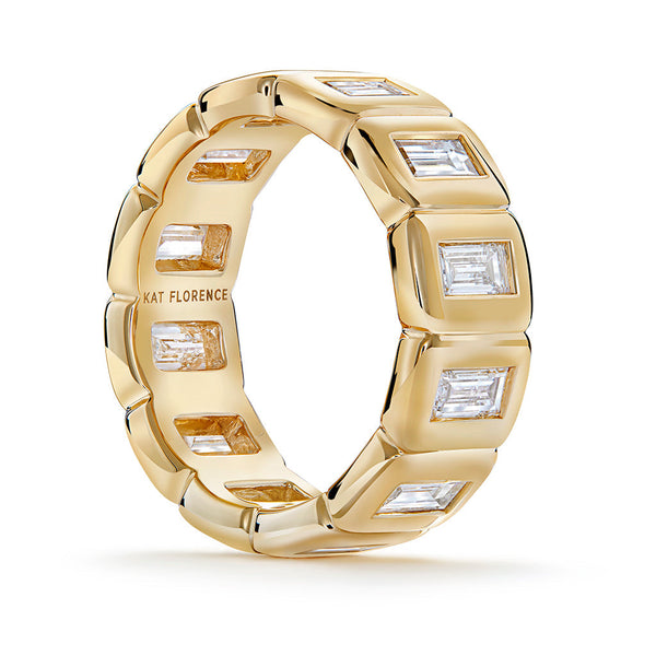 Baguette Eternity D Flawless Diamond Ring set in 18K Gold