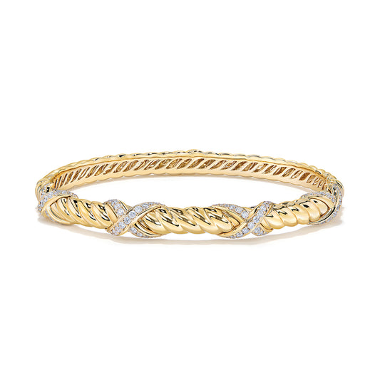 D Flawless Diamond Bangle set in 18K Yellow Gold