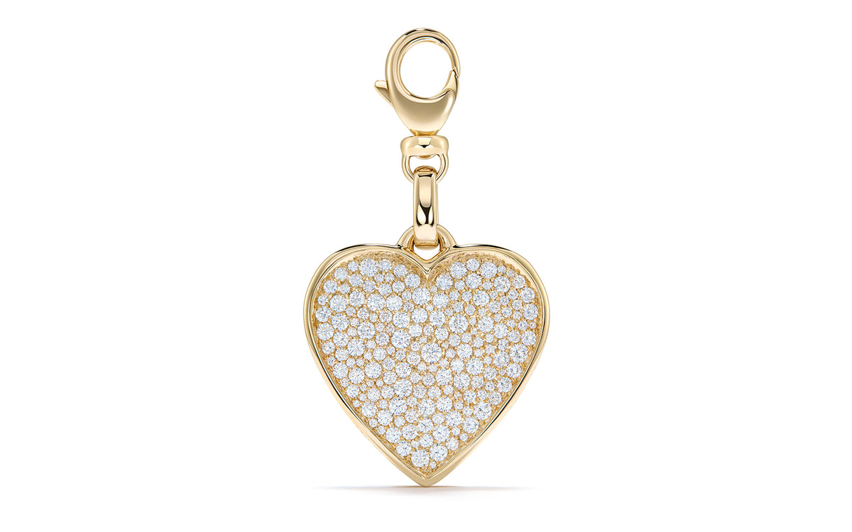 D Flawless Diamond Charm set in 18K Yellow Gold