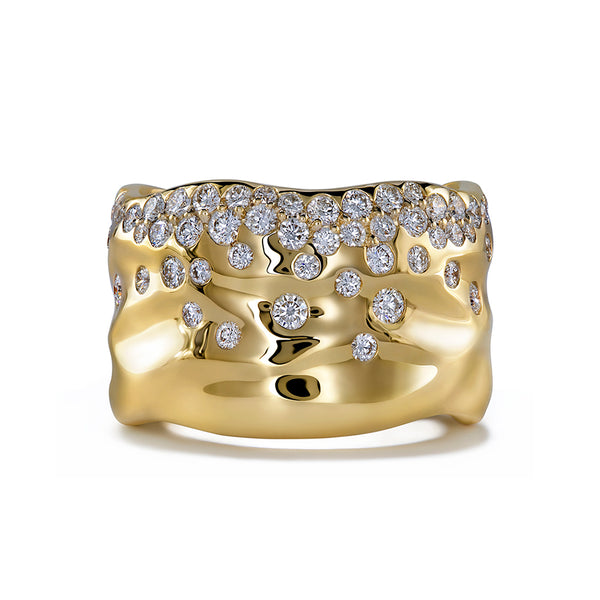 Galaxy D Flawless Diamond Ring set in 18K Yellow Gold
