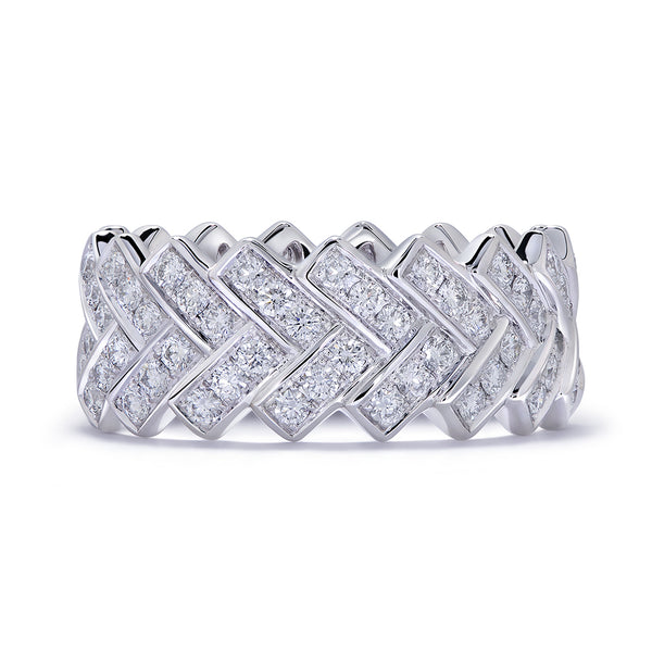 Chevron D Flawless Diamond Ring set in Platinum