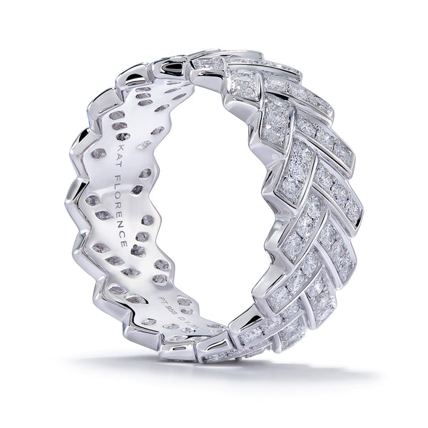 Chevron D Flawless Diamond Ring set in Platinum