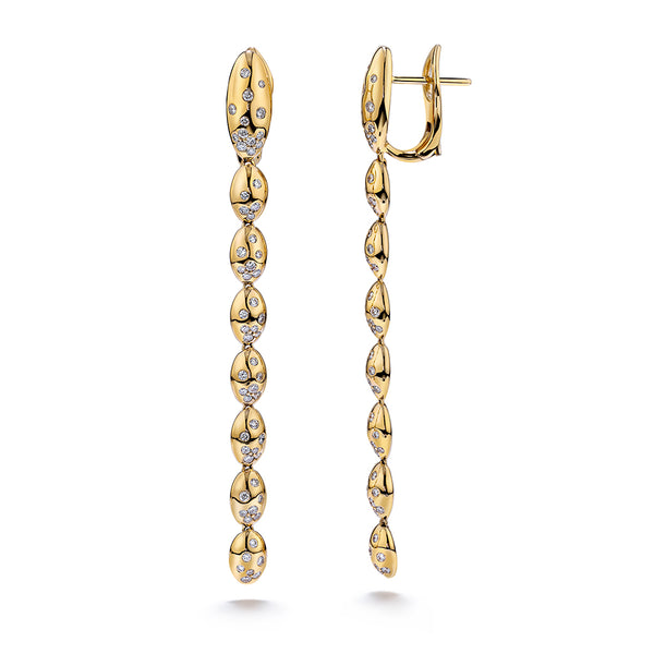 Drip Drop D Flawless Diamond Earrings set in 18K Yellow Gold