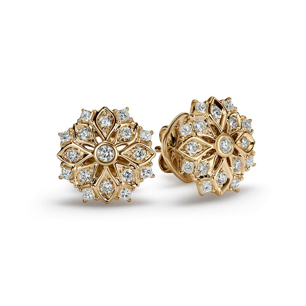 D Flawless Diamond Earrings set in 18K Gold