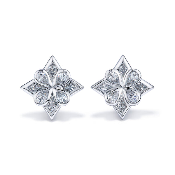 Starstruck D Flawless Diamond Earrings set in 18K White Gold