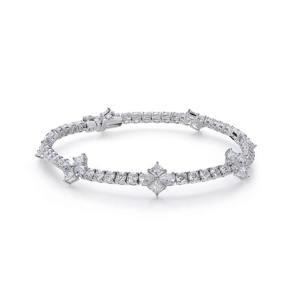 Deco Eternity D Flawless Diamond Bracelet set in 18K Gold