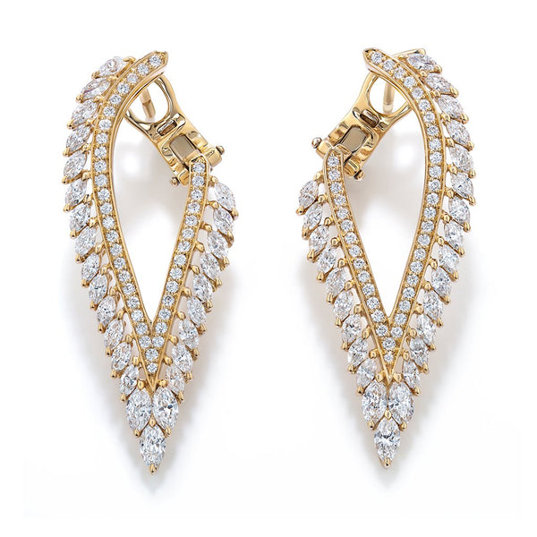 Angel Wings D Flawless Diamond Earrings set in 18K Gold