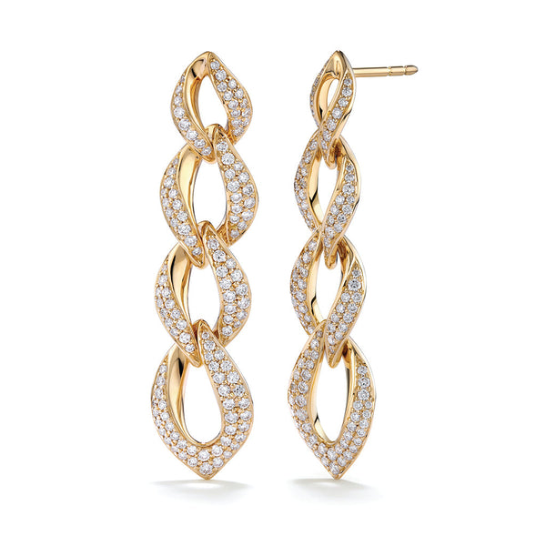 Connected D Flawless Diamond Earrings set in 18K Gold