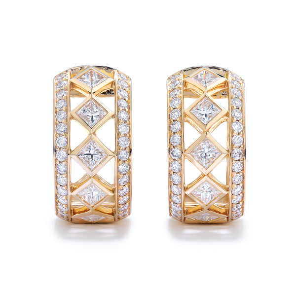 The Jester D Flawless Diamond Earrings set in 18K Gold