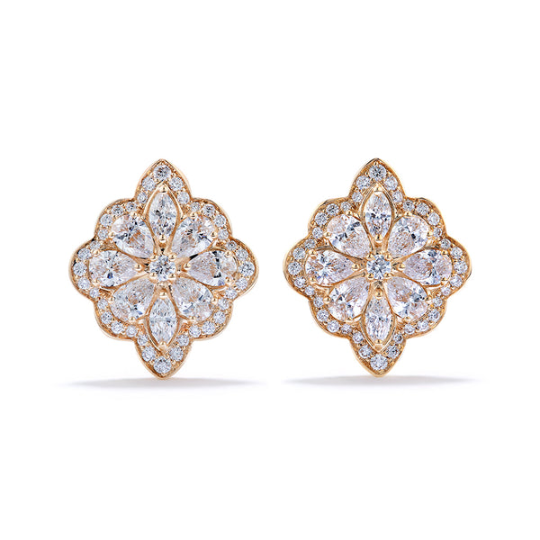 Marquise Blossom D Flawless Diamond Earrings set in 18K Gold