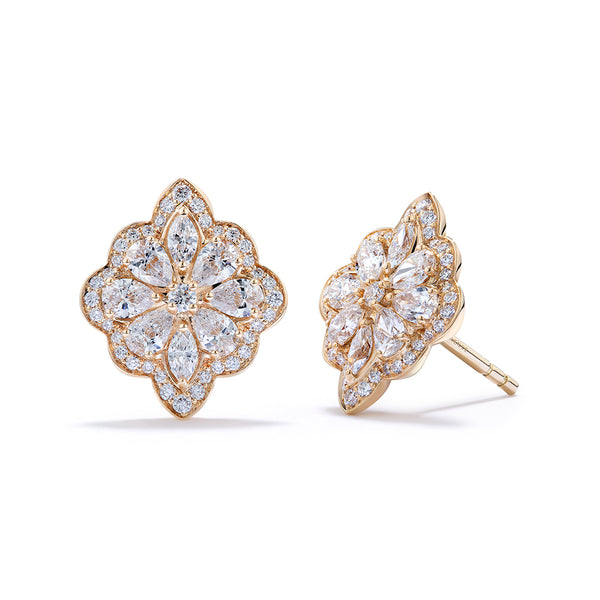 Marquise Blossom D Flawless Diamond Earrings set in 18K Gold