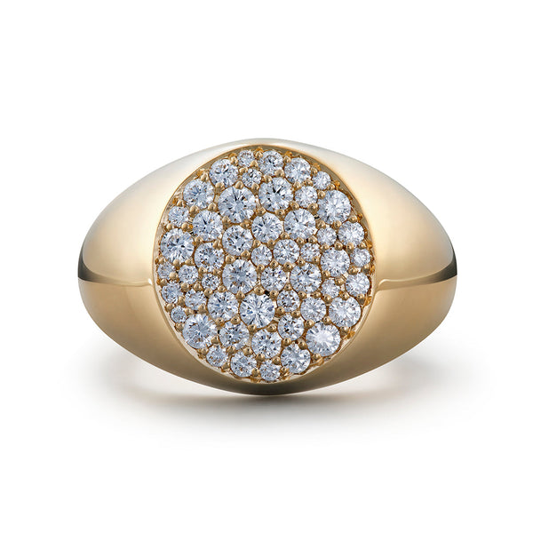 Full Moon Pinky D Flawless Diamond Ring set in 18K Gold