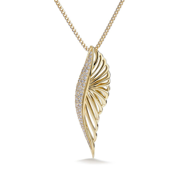 Dragonfly Wing D Flawless Diamond Necklace set in 18K Gold
