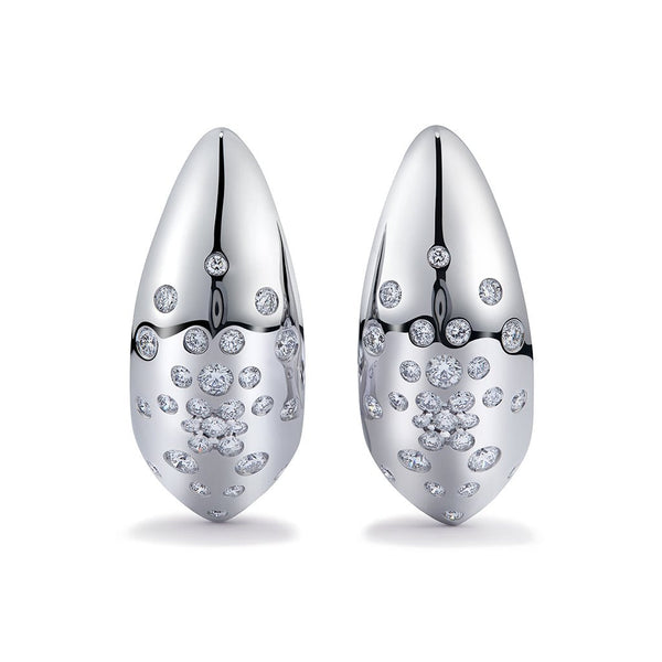 Voluptuous D Flawless Diamond Earrings set in 18K Gold