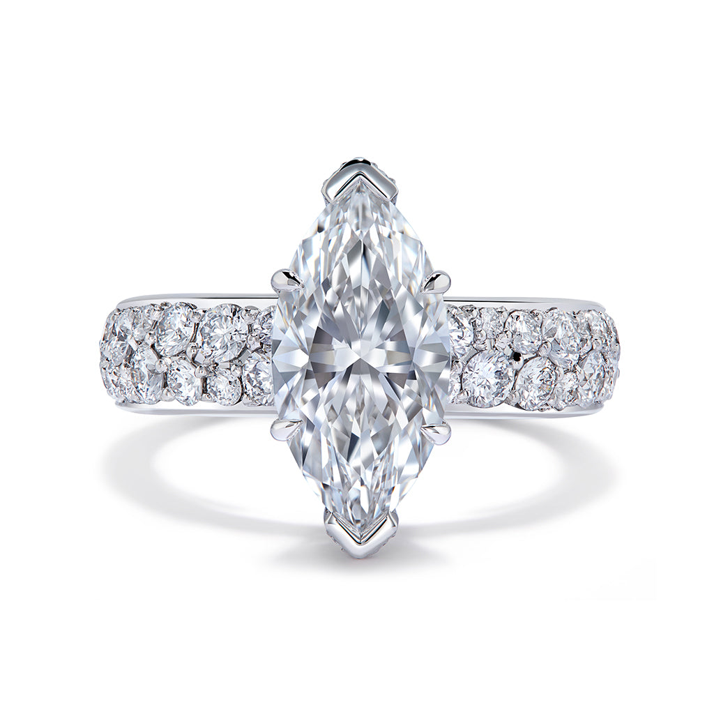 D Flawless Golconda Diamond Ring with D Flawless Diamonds set in Platinum