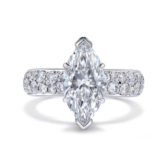 D Flawless Golconda Diamond Ring with D Flawless Diamonds set in Platinum