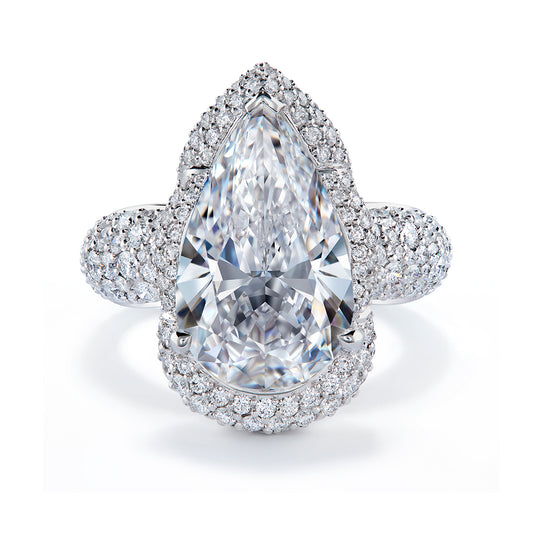 D Flawless Golconda Diamond Ring with D Flawless Diamonds set in 18K White Gold