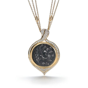 Ancient Coin of Greece Necklace with D Flawless Diamonds set in 18K Yellow Gold