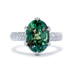 Alexandrite Ring with D Flawless Diamonds set in Platinum