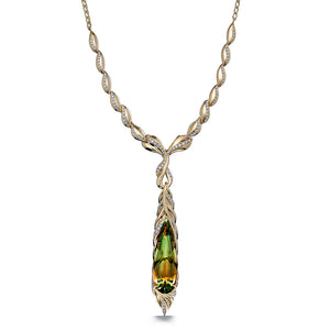 Zultanite Necklace with D Flawless Diamonds set in 18K Yellow Gold