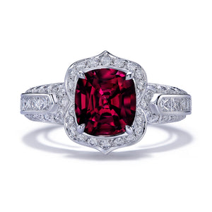 Spinel Ring with D Flawless Diamonds set in 18K White Gold