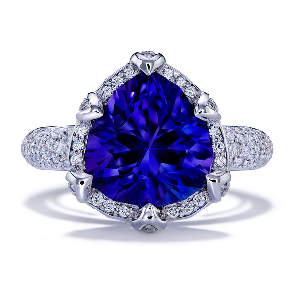 Tanzanite Ring with D Flawless Diamonds set in Platinum