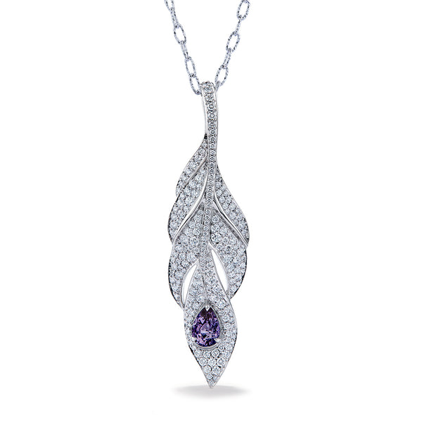 Taaffeite Necklace with D Flawless Diamonds set in 18K White Gold