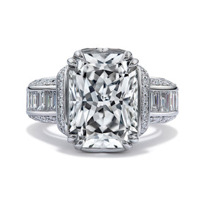 Unheated Ceylon White Sapphire Ring with D Flawless Diamonds set in Platinum