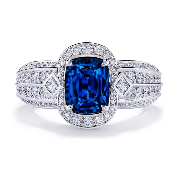 Luc Yen Cobalt Spinel Ring with D Flawless Diamonds set in 18K White Gold