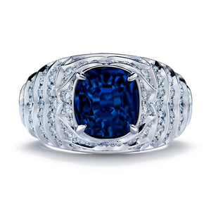 Afghanite Ring with D Flawless Diamonds set in 18K White Gold