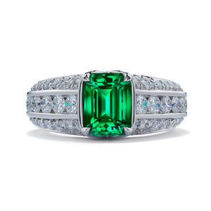 Russian Emerald Ring with D Flawless Diamonds set in Platinum
