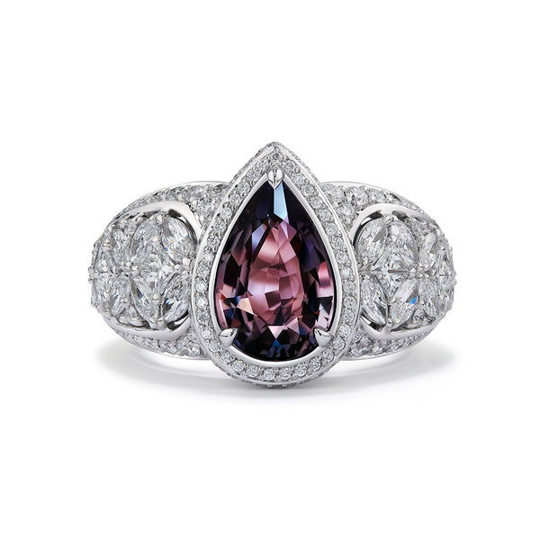 Musgravite Ring with D Flawless Diamonds set in 18K White Gold