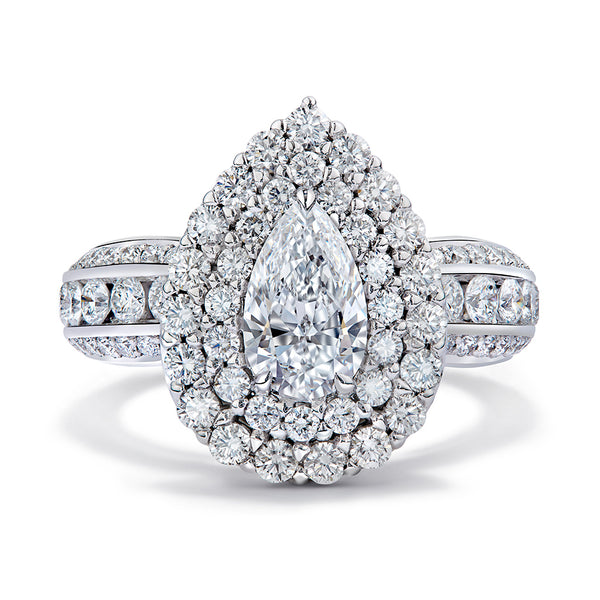 D Flawless Golconda Diamond Ring with D Flawless Diamonds set in 18K White Gold