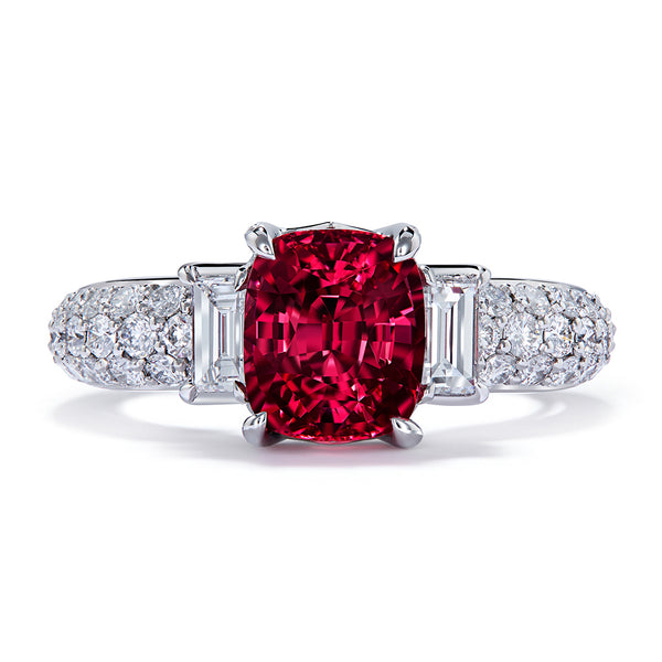 Namya Neon Jedi Spinel Ring with D Flawless Diamonds set in Platinum
