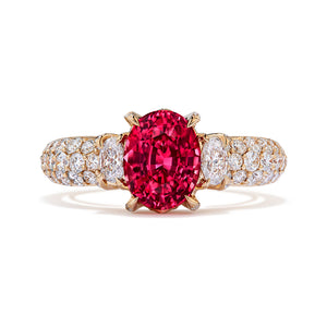 Namya Neon Jedi Spinel Ring with D Flawless Diamonds set in 18K Yellow Gold