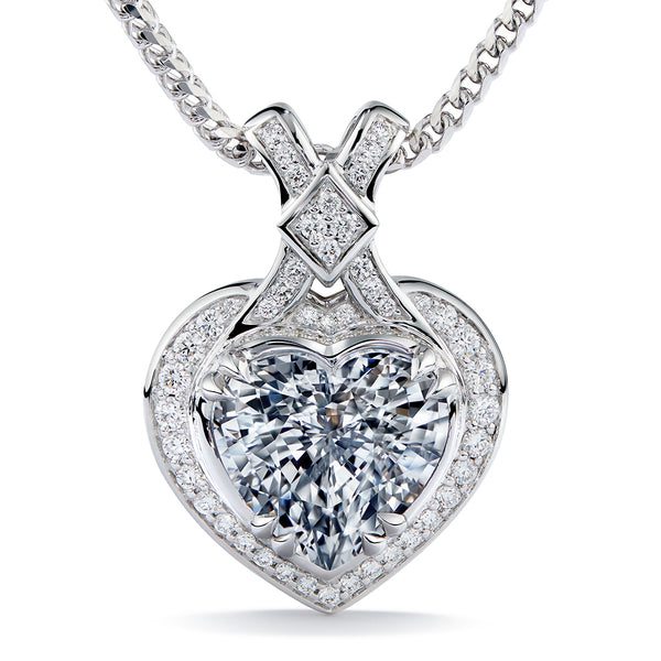 Unheated White Ceylon Sapphire Necklace with D Flawless Diamonds set in 18K White Gold
