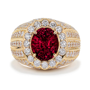Unheated Didy Ruby Ring with D Flawless Diamonds set in 18K Yellow Gold