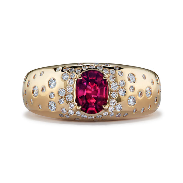 Unheated Kashmir Sapphire Ring with D Flawless Diamonds set in 18K Yellow Gold