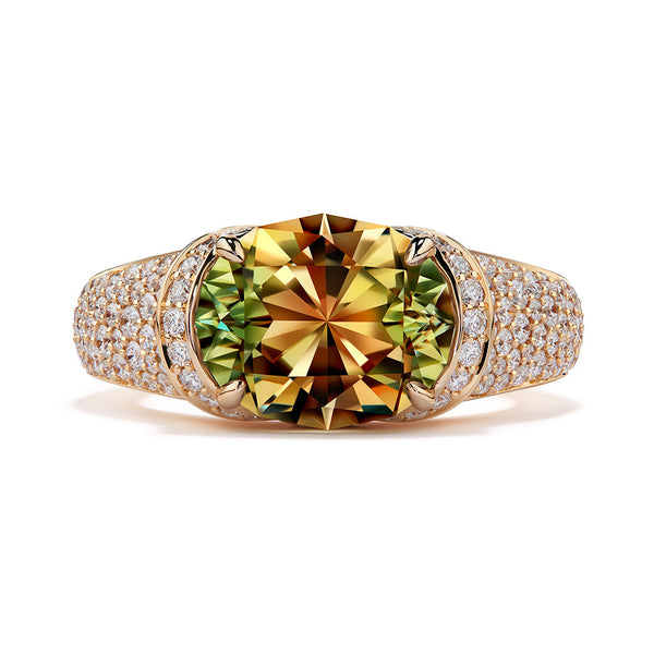 Zultanite ring with D Flawless Diamonds set in 18K Yellow Gold