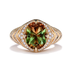 Zultanite ring with D Flawless Diamonds set in 18K Yellow Gold