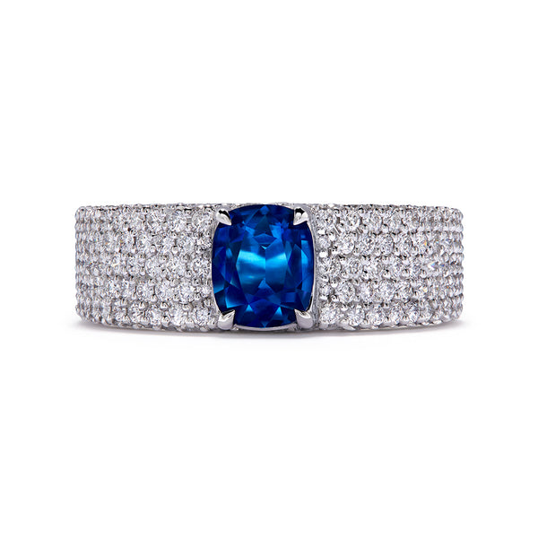 Neon Cobalt Spinel Ring with D Flawless Diamonds set in 18K White Gold