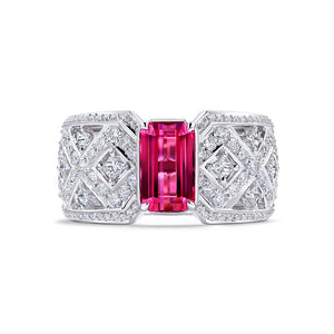 Jedi Spinel Ring with D Flawless Diamonds set in 18K White Gold