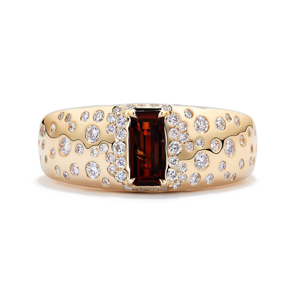 Painite Ring with D Flawless Diamonds set in 18K Yellow Gold