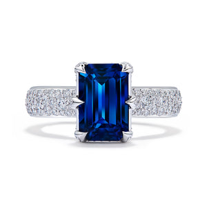 Ceylon Cobalt Spinel Ring with D Flawless Diamonds set in 18K White Gold