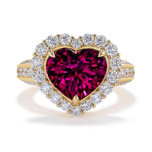 Ceylon Pinkish Purple Spinel Ring with D Flawless Diamonds set in 18K Yellow Gold