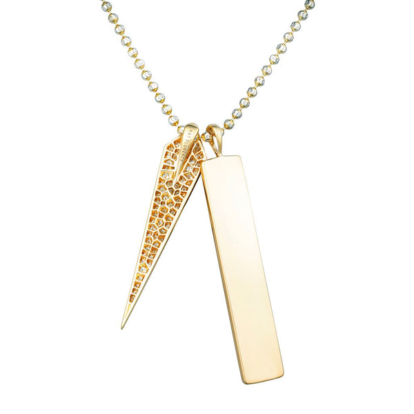 D Flawless Diamond Necklace set in 18K Yellow Gold
