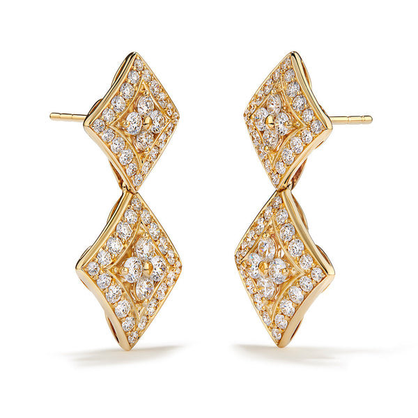 D Flawless Diamond Earrings set in18K Yellow Gold