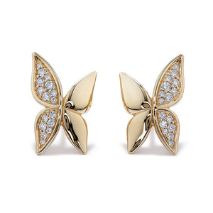 D Flawless Diamond Earrings set in 18K Yellow Gold