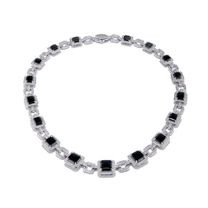 Black Diamond Necklace with D Flawless Diamonds set in 18K White Gold